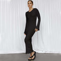 Knitted Back-Less Long Dress