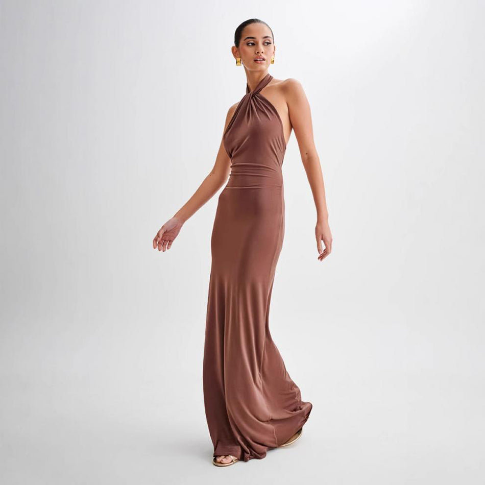 Backless Halter Dress