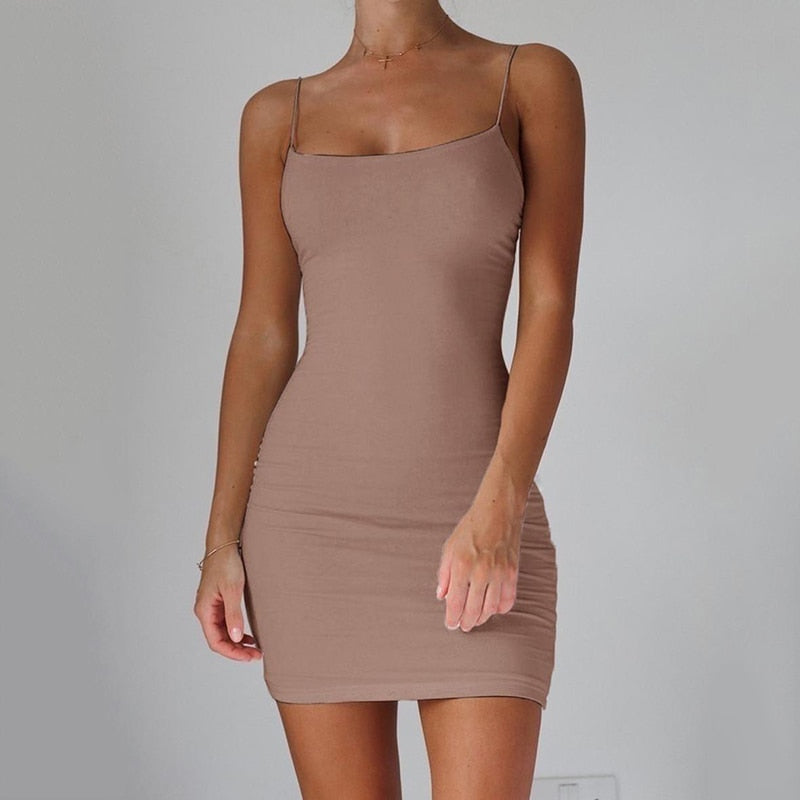Simple Spaghetti Strap Short Dress