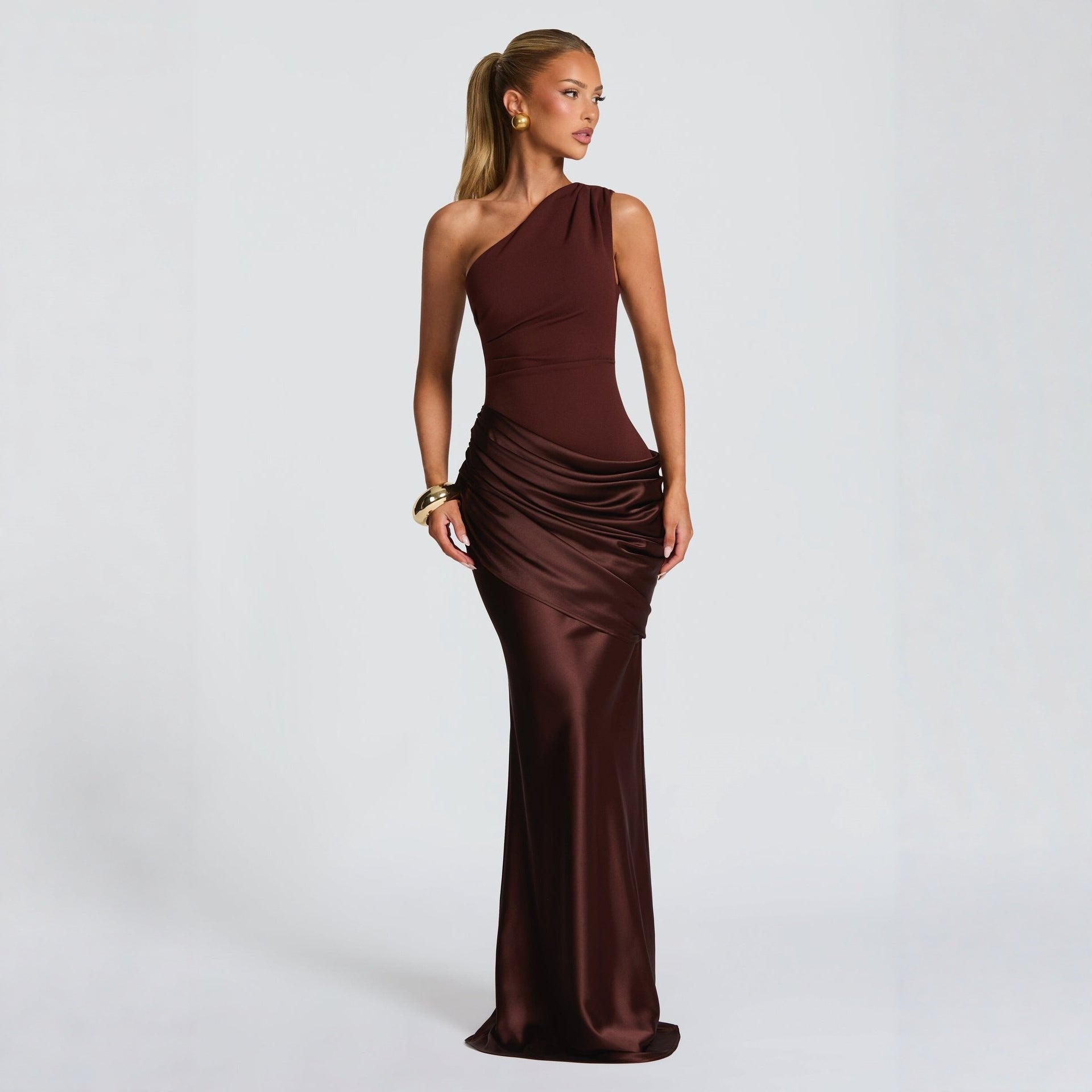 Slim Off-Shoulder Bodycon Maxi Dress