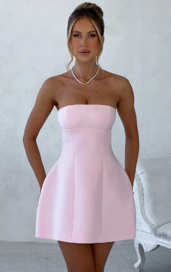 Strapless Pleated Mini Dress