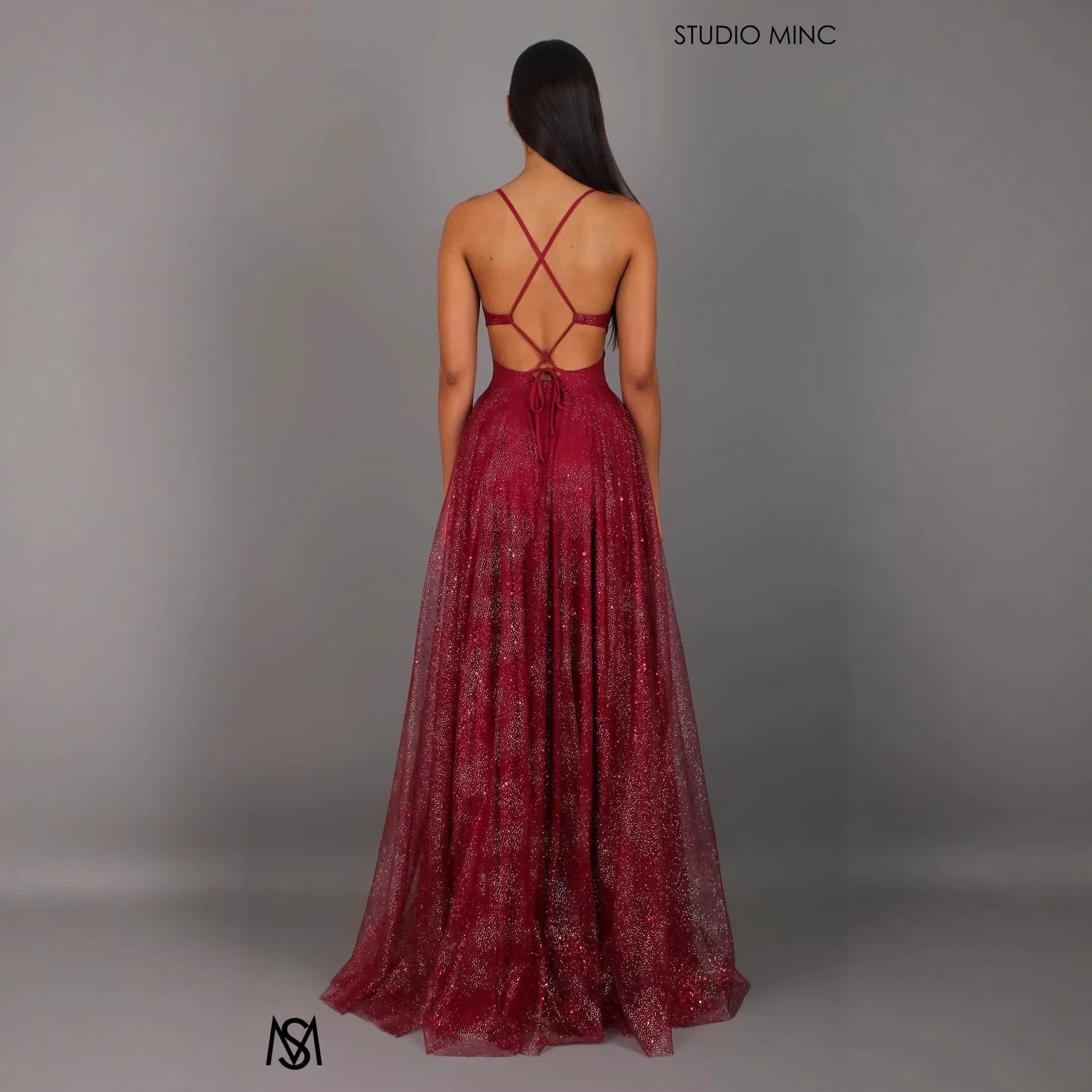 V-Neck Sleeveless High Waist Split Prom Dress