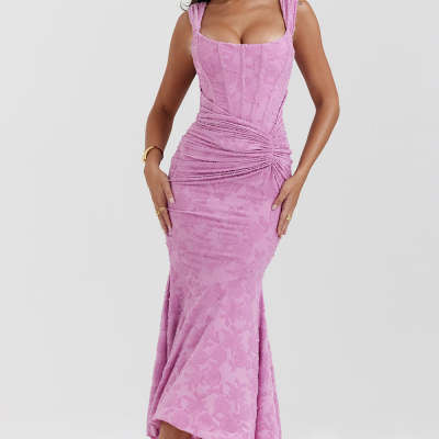Off-Shoulder Backless Ruched Prom Dress