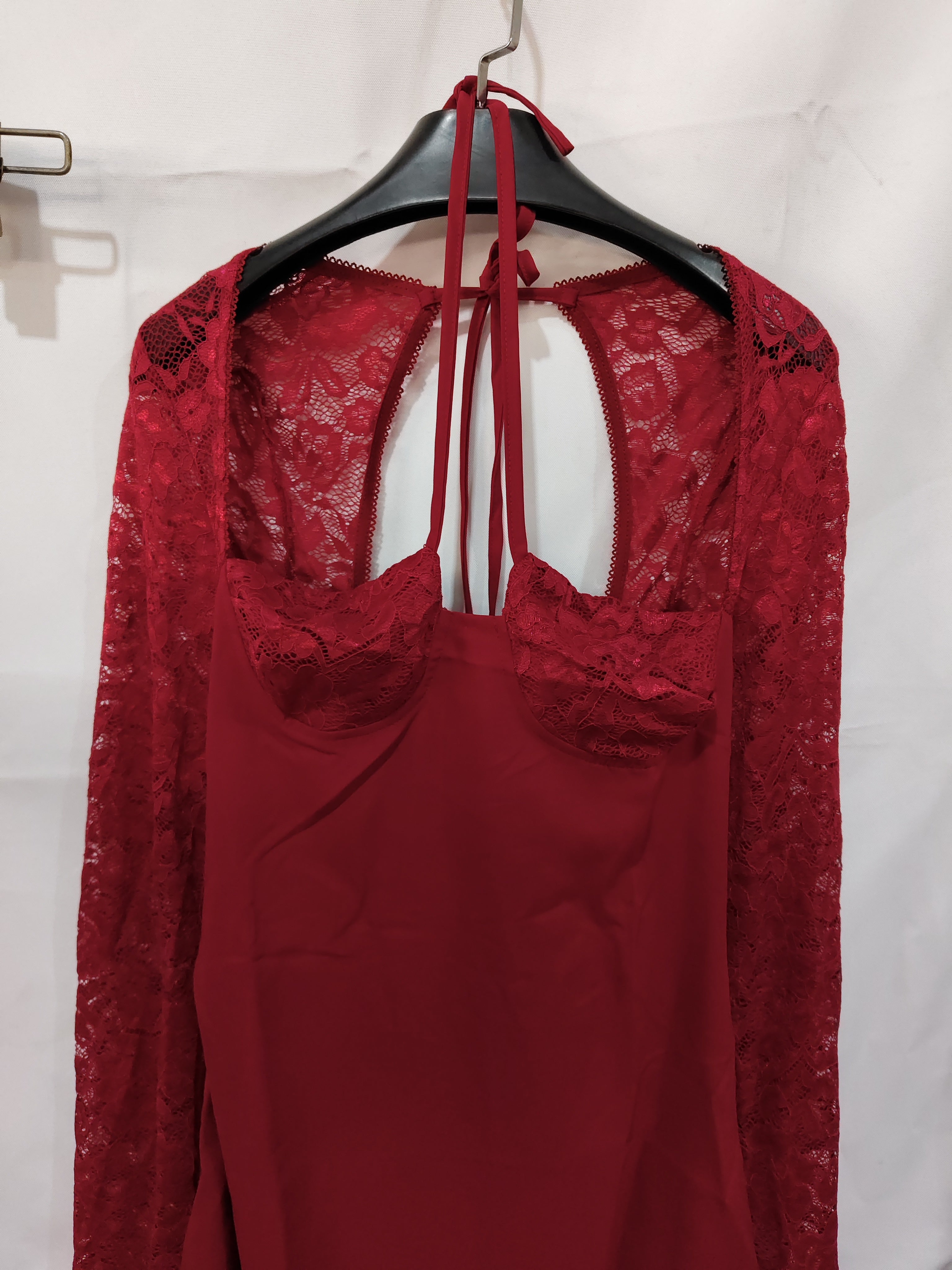 Lace Long Sleeve Short Dress
