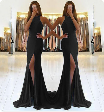 Long High Slit Evening Dress