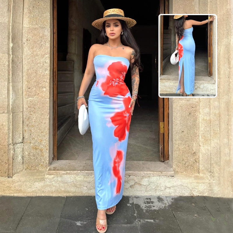 Slim Tube Top Summer Long Dress