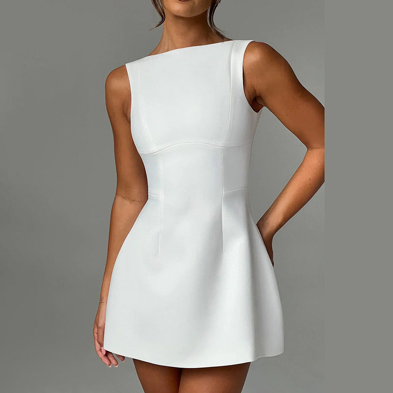 Sleeveless Backless Short Dress