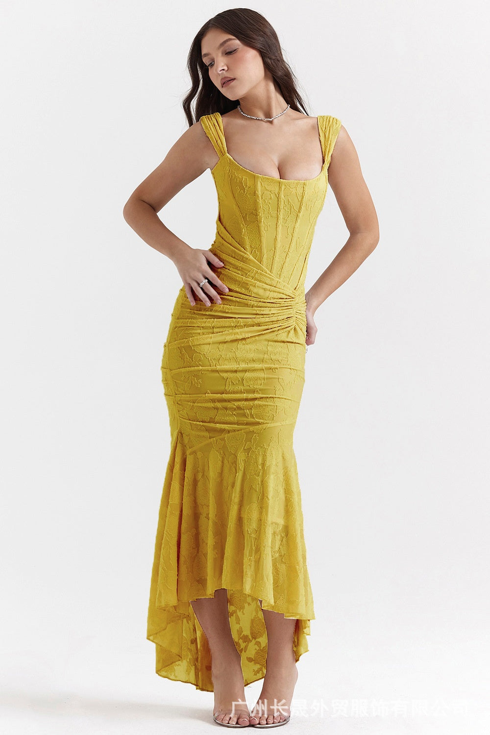 Off-Shoulder Backless Ruched Prom Dress