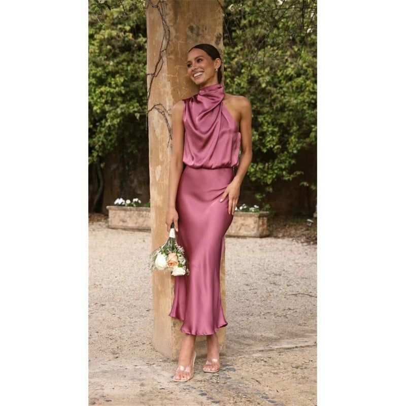Sleeveless Halter Neck Dress