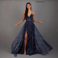 V-Neck Sleeveless High Waist Split Prom Dress