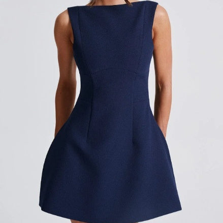 Sleeveless Backless Short Dress