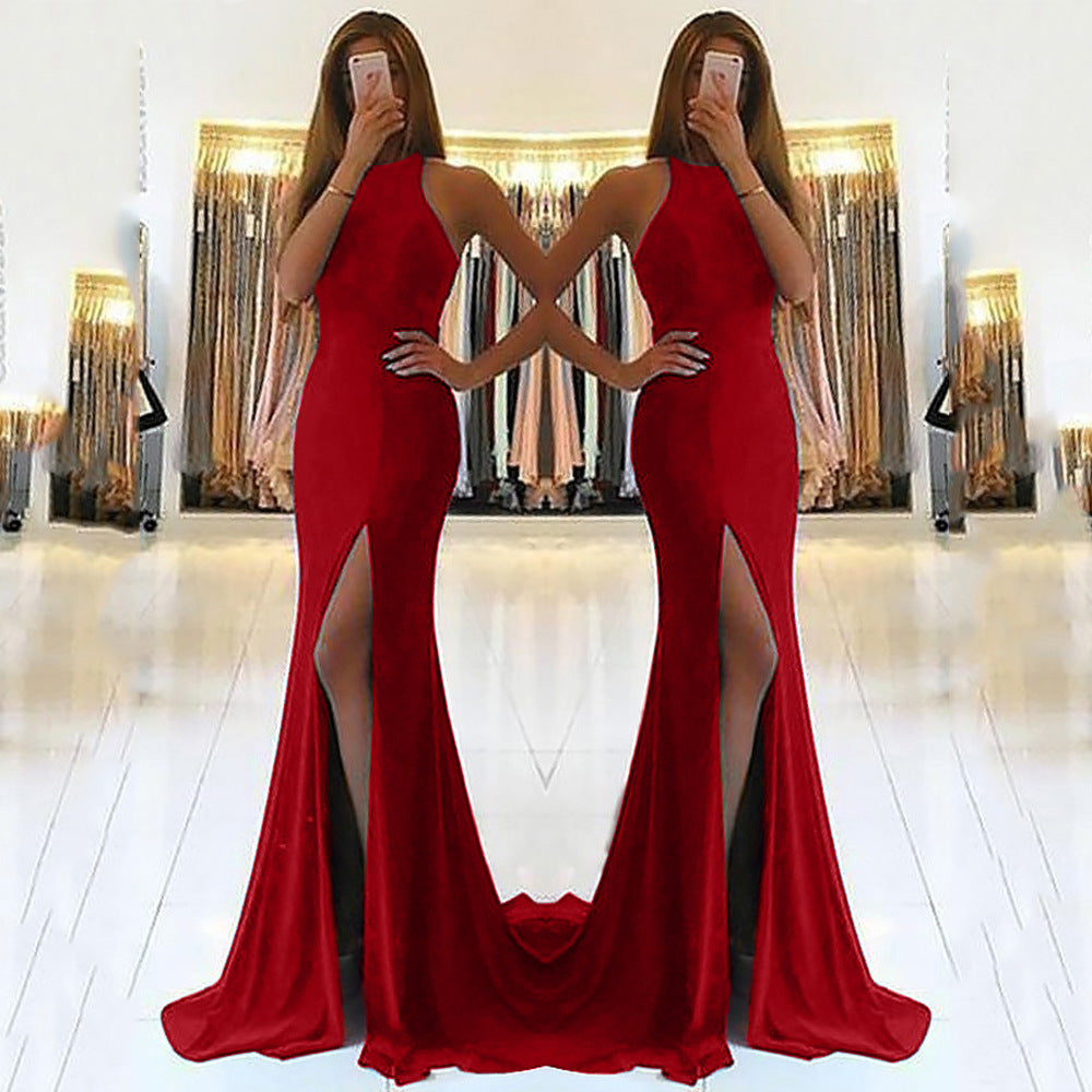Long High Slit Evening Dress
