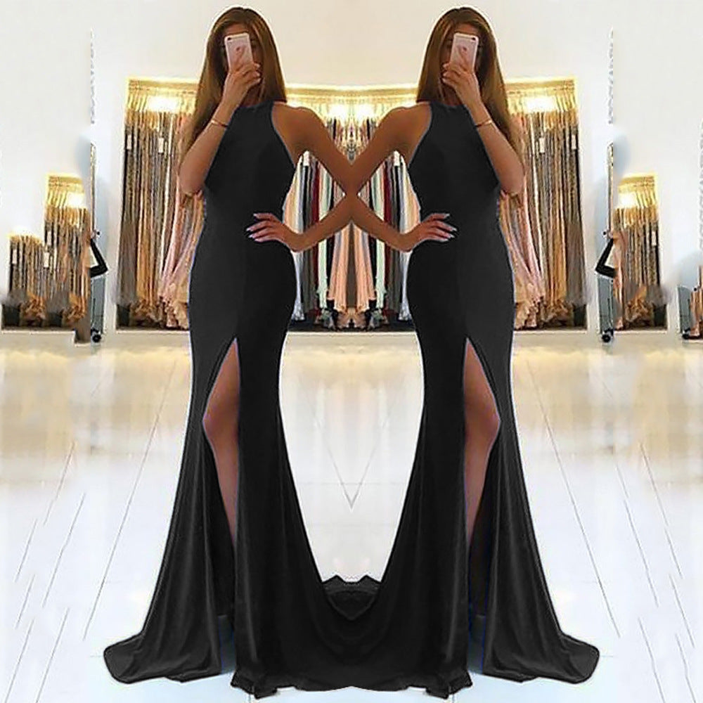 Long High Slit Evening Dress