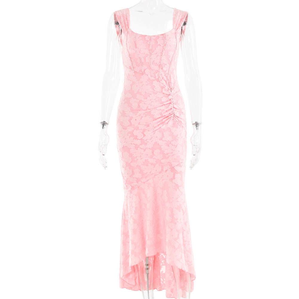 Off-Shoulder Backless Ruched Prom Dress