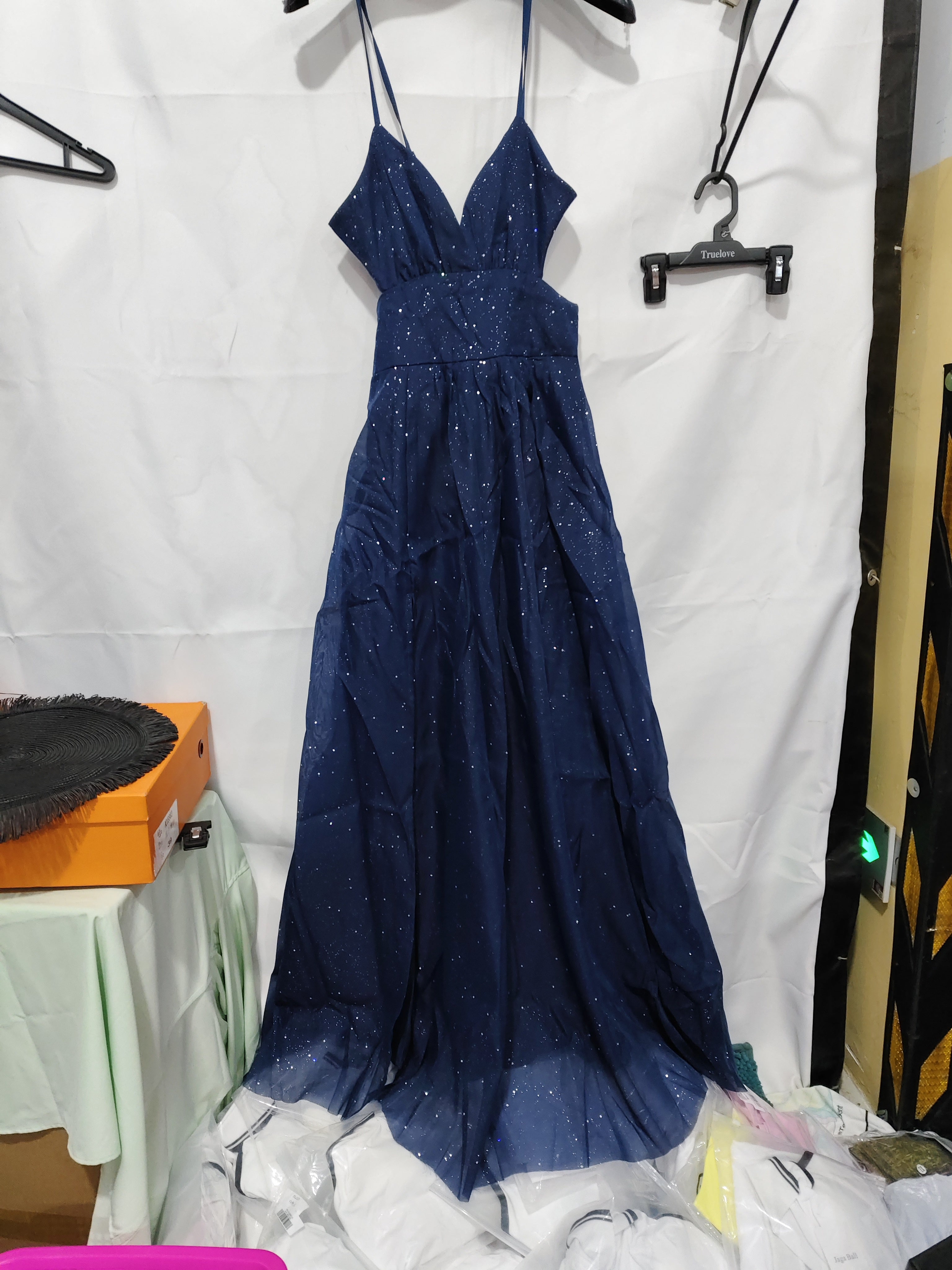 V-Neck Sleeveless High Waist Split Prom Dress