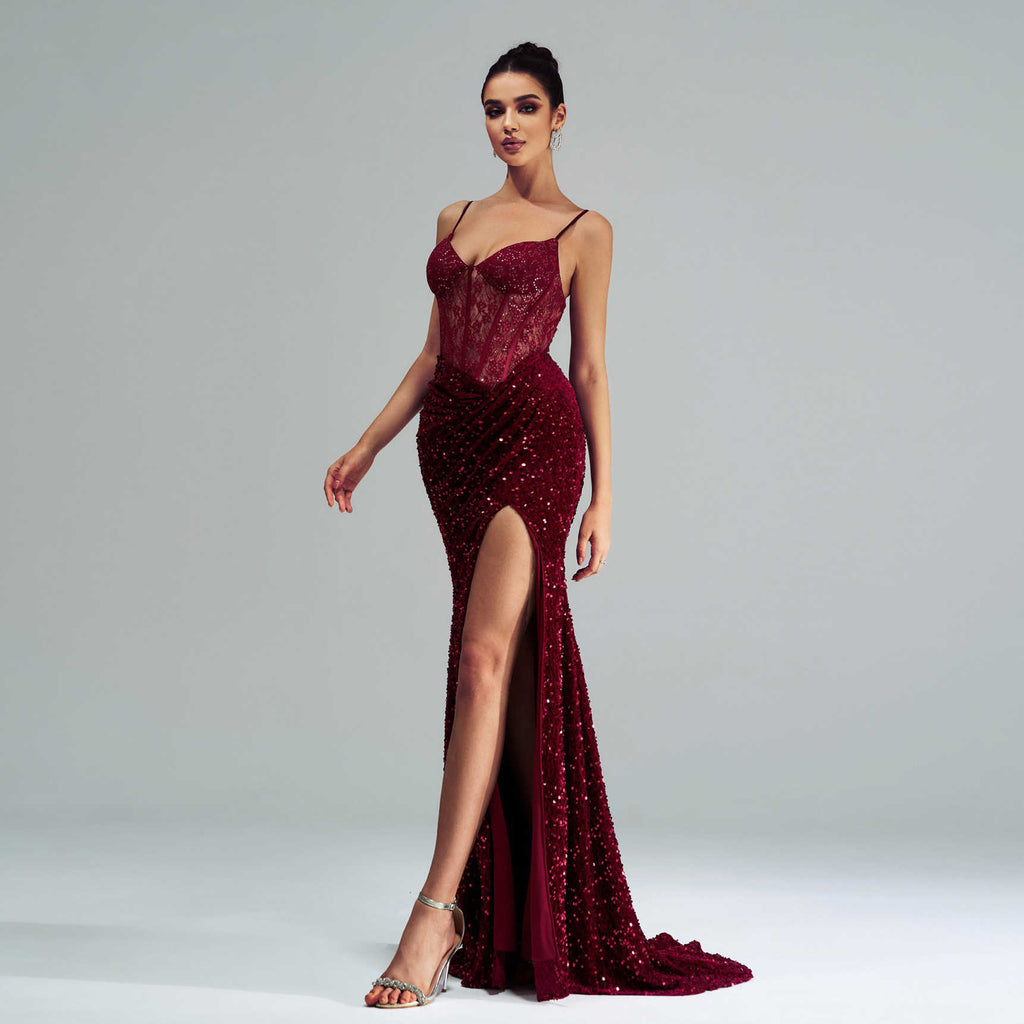 Long Sequin Prom Dress
