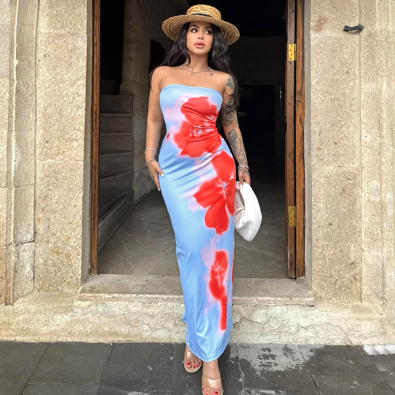Slim Tube Top Summer Long Dress