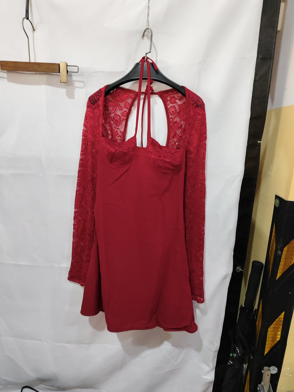 Lace Long Sleeve Short Dress