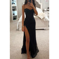 Shiny Split Long Prom Dress