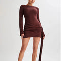 Slim Long-Sleeved Short Dress