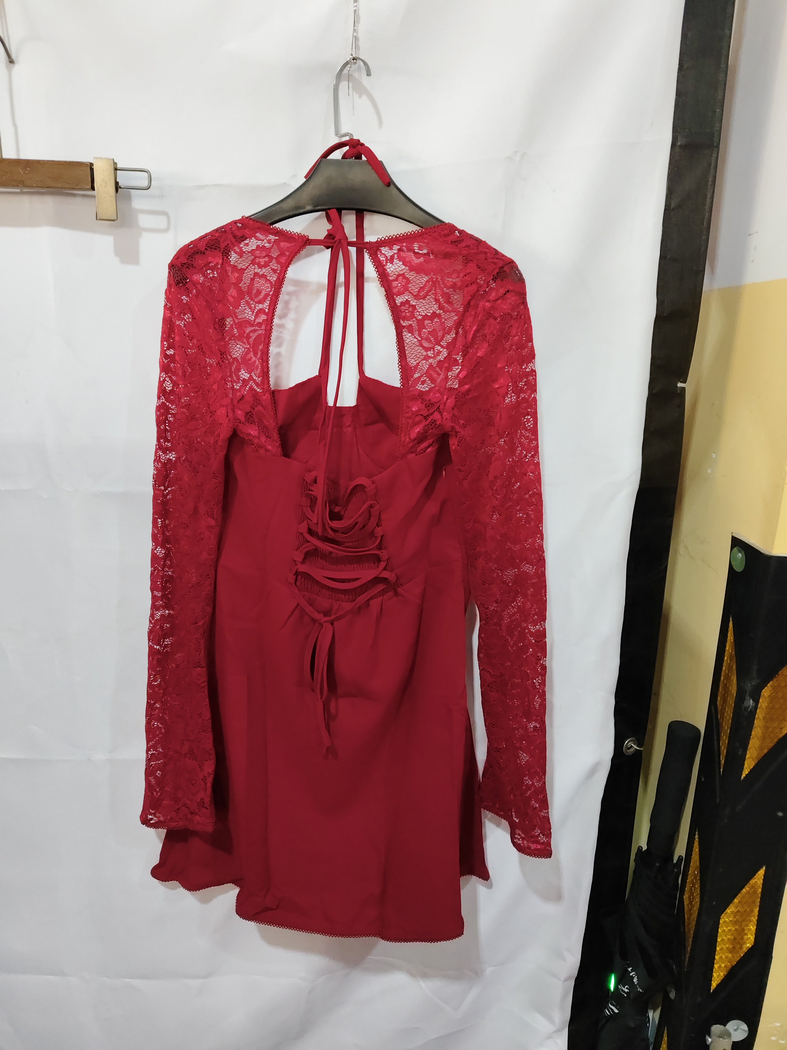 Lace Long Sleeve Short Dress