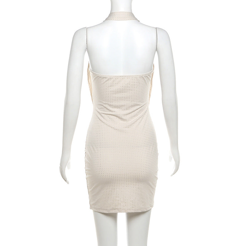 Halter Low-Cut Backless Slim Fit Sheath Dress