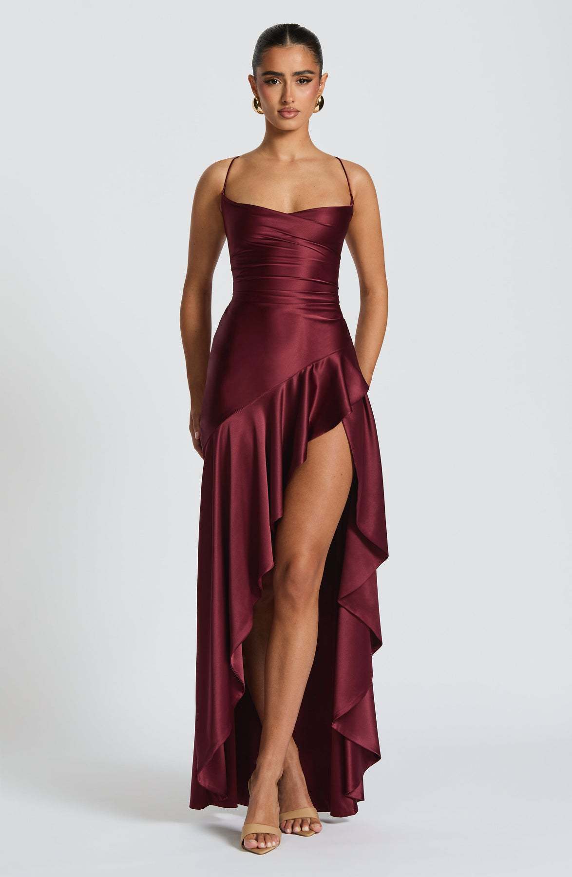 Backless With Ruffles Evening Party Dress