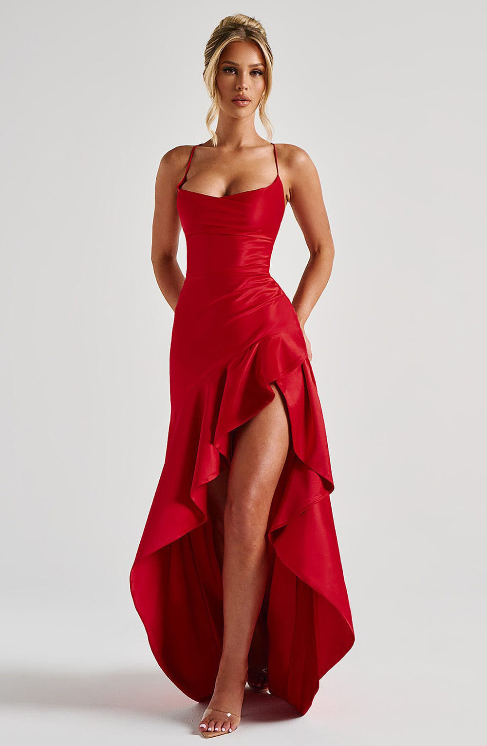 Backless With Ruffles Evening Party Dress