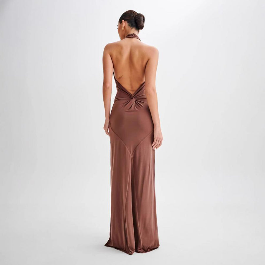 Backless Halter Dress